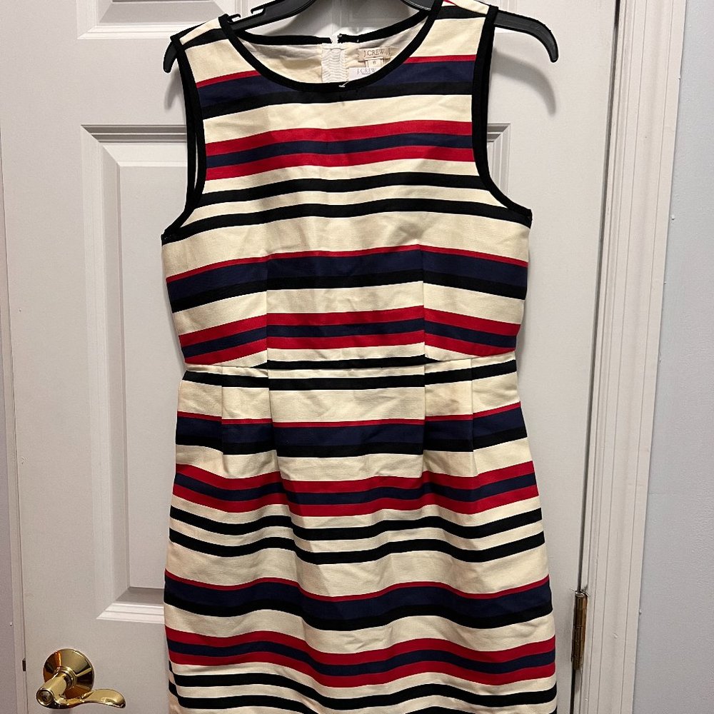 j.crew NWT size 8 multicolored striped cotton  dress - Picture 2 of 8